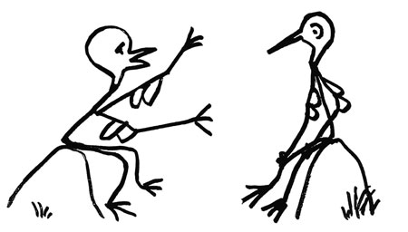 The Story of Adam Stork - Conscious Adam’s talk with his instincts Conscious Adam’s talk with his instincts drawing by Jeremy Griffith